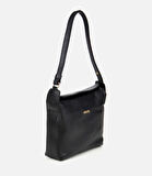 Kadın Deri Siyah Ayarlanabilir Askılı Omuz Çantası