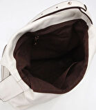 Kadın Deri Ekru Ayarlanabilir Askılı Omuz Çantası