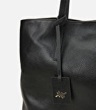 Kadın Deri Siyah Tote Çanta