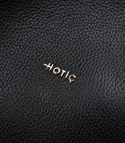 Kadın Deri Siyah Zımba Detaylı Tote Çanta