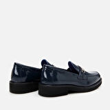Hakiki Deri Lacivert Kadın Loafer