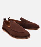 Kadın Süet Deri Kahverengi Günlük Loafer