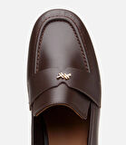 Kadın Deri Kahverengi Logo Detaylı Loafer