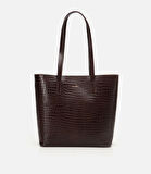 Kadın Deri Kahverengi Çıkarılabilir Portföy Çantalı Tote Çanta