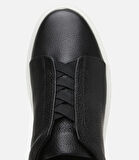 Erkek Deri Siyah Lastik Detaylı Spor Ayakkabı