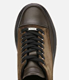 Erkek  Süet Deri Haki Yüksek Tabanlı Spor Ayakkabı