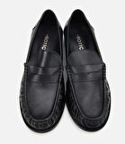 Kadın Deri Siyah Günlük Loafer