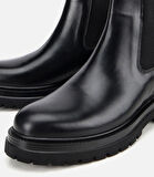 Erkek Deri Siyah Lastik Detaylı Kalın Tabanlı Chelsea Bot