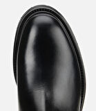 Erkek Deri Siyah Lastik Detaylı Kalın Tabanlı Chelsea Bot