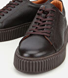 Erkek Deri Kahverengi Yüksek Tabanlı Spor Ayakkabı