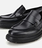 Erkek Deri Siyah Yumuşak Dokulu Klasik Loafer