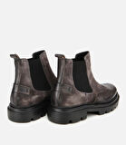 Erkek Süet Deri Gri Lastik Detaylı İşlemeli Chelsea Bot