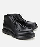 Erkek Deri Siyah Yumuşak Dokulu Kalın Tabanlı Klasik Bot