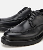 Erkek Deri Siyah Dikiş Detaylı Günlük Ayakkabı