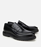 Erkek Açma Deri Siyah Klasik Loafer