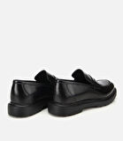 Erkek Açma Deri Siyah Klasik Loafer