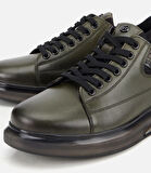 Erkek Deri Haki Yumuşak Dokulu Esnek Tabanlı Spor Ayakkabı