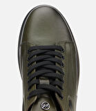 Erkek Deri Haki Yumuşak Dokulu Esnek Tabanlı Spor Ayakkabı