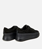 Erkek Süet Deri Siyah Kalın Tabanlı Günlük Ayakkabı