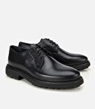 Erkek Deri Siyah Bağcıklı Günlük Ayakkabı