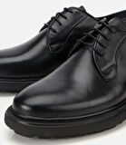 Erkek Deri Siyah Bağcıklı Günlük Ayakkabı