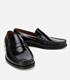 Erkek Açma Deri Siyah Klasik Loafer