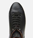 Erkek Deri Siyah Kalın Tabanlı Spor Ayakkabı