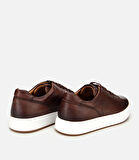 Erkek Deri Kahverengi Kalın Tabanlı Spor Ayakkabı