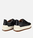 Erkek Deri Siyah Yumuşak Dokulu Kalın Tabanlı Spor Ayakkabı