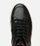 Erkek Deri Siyah Yumuşak Dokulu Kalın Tabanlı Spor Ayakkabı