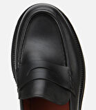 Erkek Deri Siyah Yumuşak Dokulu Kalın Tabanlı Klasik Loafer