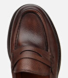 Erkek Deri Kahverengi Yumuşak Dokulu Kalın Tabanlı Klasik Loafer