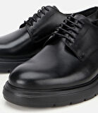 Erkek Deri Siyah Kalın Tabanlı Günlük Ayakkabı