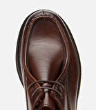 Erkek Deri Kahverengi Dikiş Burunlu Günlük Ayakkabı