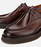 Erkek Deri Kahverengi Dikiş Burunlu Günlük Ayakkabı