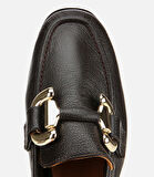 Kadın Deri Kahverengi Tokalı Klasik Loafer