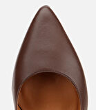 Kadın Deri Kahverengi Esnek Tabanlı İnce Topuklu Stiletto