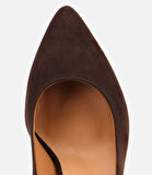 Kadın Süet Deri Kahverengi Esnek Tabanlı İnce Topuklu Stiletto