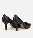 Kadın Deri Siyah Yüksek Topuklu Stiletto