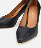 Kadın Deri Siyah Yüksek Topuklu Stiletto