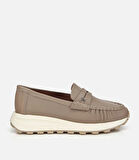 Kadın Deri Vizon Yumuşak Dokulu Günlük Loafer