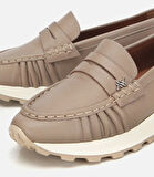 Kadın Deri Vizon Yumuşak Dokulu Günlük Loafer