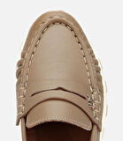 Kadın Deri Vizon Yumuşak Dokulu Günlük Loafer