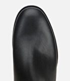 Kadın Deri Siyah Lastik Detaylı Bilekte Düz Bot