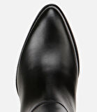 Kadın Deri Siyah Metal Detaylı Topuklu Çizme