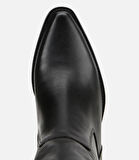 Kadın Deri Siyah Western Topuklu Bot