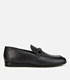 Erkek Deri Siyah Toka Detaylı Klasik Loafer