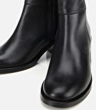 Kadın Deri Siyah Bilekte Topuklu Bot
