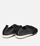 Kadın Deri Siyah Esnek Tabanlı Spor Ayakkabı