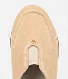 Kadın Süet Deri Bej Lastik Detaylı Günlük Loafer